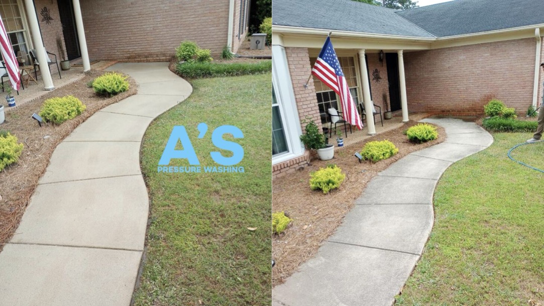 Amazing Residential Sidewalk Washing Service Completed in Columbus, GA